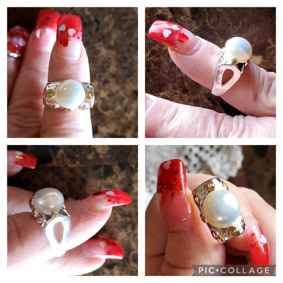 Genuine 11mm Cultured Pearl Ring Size 7 - Picture 4 of 8